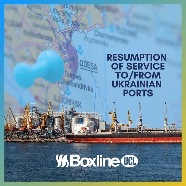 Resumption of service to/from ukrainian ports