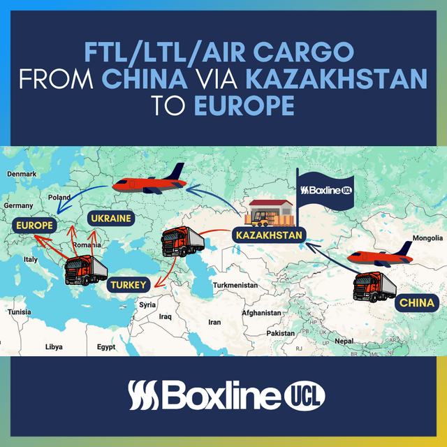 FTL/LTL/AIR CARGO from China via Kazakhstan to Europe