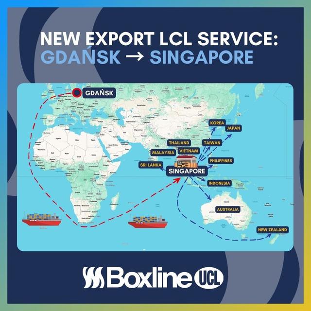 Нова послуга з експорту LCL: Гданськ → Сінгапур 